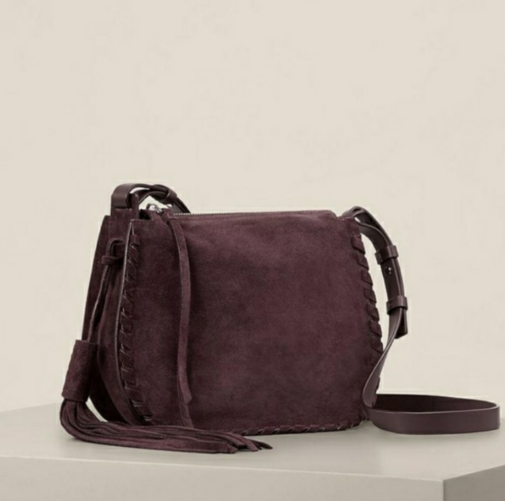 All Saints Mori Suede Crossbody Bag